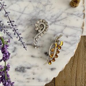 Rhinestone Brooch Set of 2